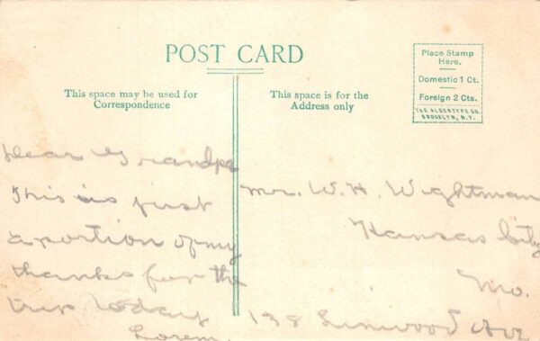Leavenworth Kansas National Military Home Vintage Postcard AA90706 - Image 2