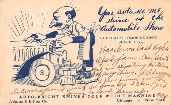 Chicago Illinois Automobile Show Car Cleaner Ad Vintage Postcard AA90714