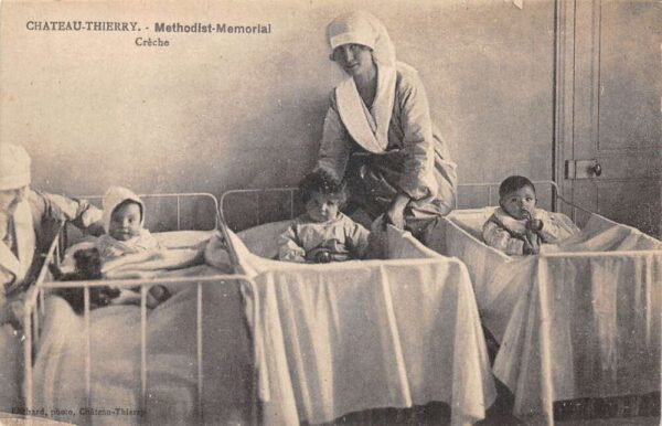 Chateau Thierry France Methodist Memorial Baby Cribs Vintage Postcard AA90716