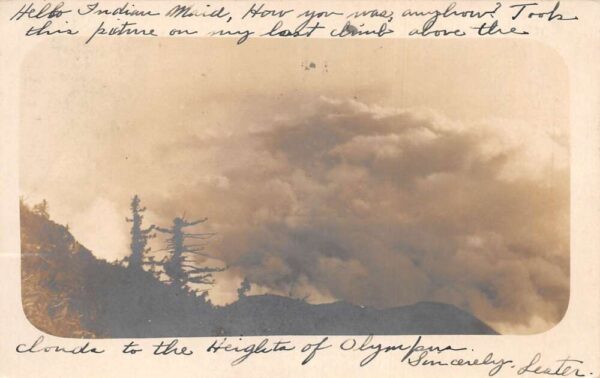 Pasadena California Clouds above Mount Olympus Real Photo Postcard AA90724