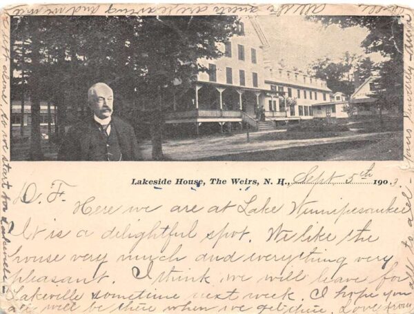 The Weirs New Hampshire Lakeside House Private Mail Vintage Postcard AA90726