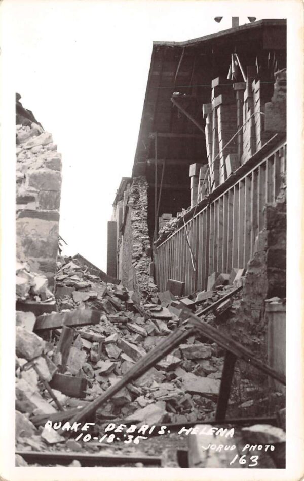 Helena Montana Earthquake Debris, 1935, Real Photo, Vintage Postcard U21294