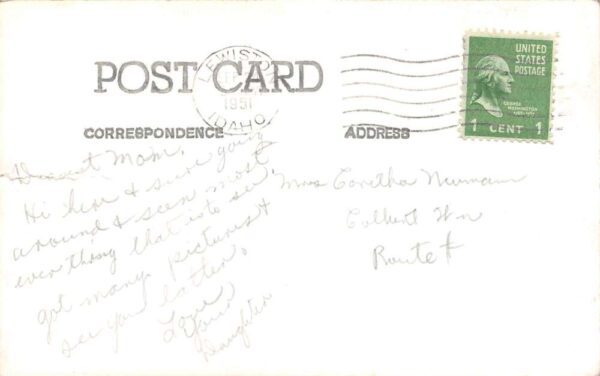 Lewiston Idaho Town View in Winter, Real Photo, Vintage Postcard U21310 - Image 2