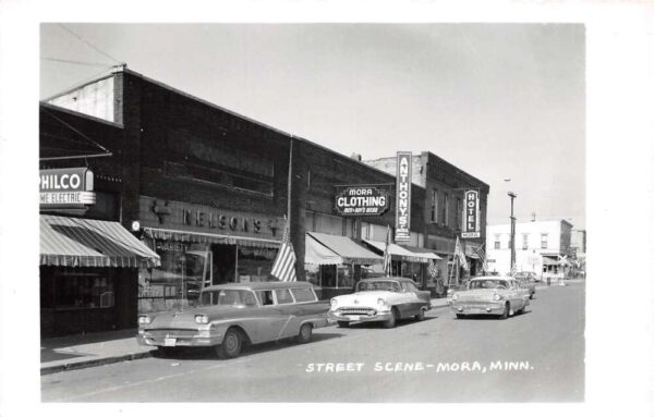 Mora Minnesota Street Scene, Real Photo, Vintage Postcard U21329