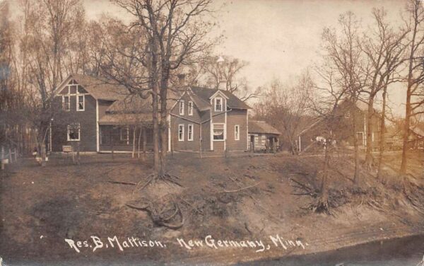 New Germany Minnesota Mattison Residence, Real Photo, Vintage Postcard U21340