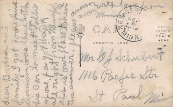 New Germany Minnesota Mattison Residence, Real Photo, Vintage Postcard U21340 - Image 2
