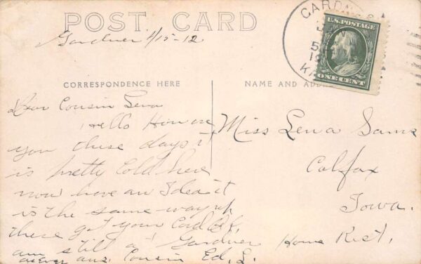 Gardner Kansas State Bank Real Photo Vintage Postcard AA90733 - Image 2