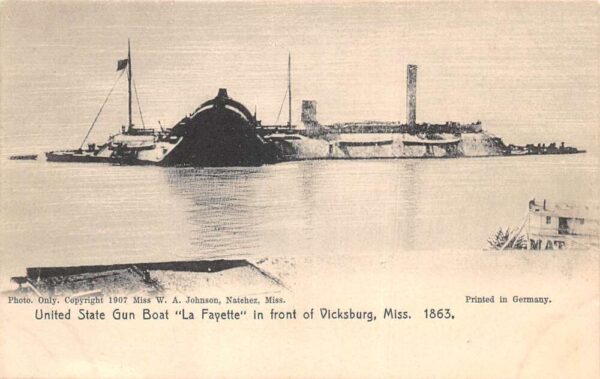 Vicksburg Mississippi US Gun Boat LaFayette Shipwreck Vintage Postcard AA90750