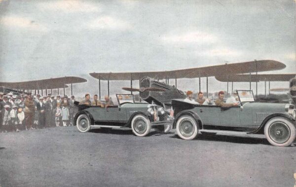 Boston Massachusetts US Army Airplanes and Cars Vintage Postcard AA90761