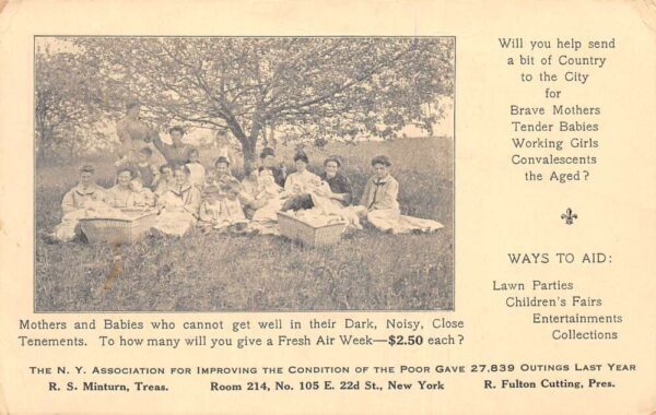 New York Mothers and Babies Charity Fundraiser Ad Vintage Postcard AA90799