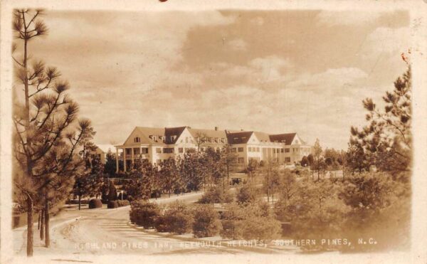 Southern Pines North Carolina Highland Pines Inn Real Photo Postcard AA90801