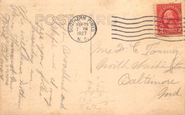 Southern Pines North Carolina Highland Pines Inn Real Photo Postcard AA90801 - Image 2
