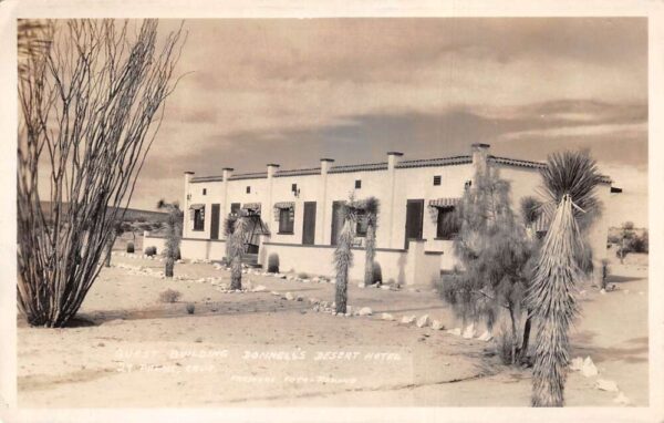 29 Palms California Donnells Desert Hotel Guest Bldg Real Photo Postcard AA90810