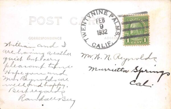 29 Palms California Donnells Desert Hotel Guest Bldg Real Photo Postcard AA90810 - Image 2