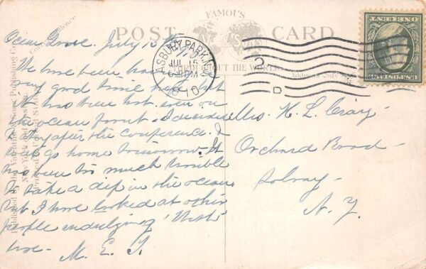 Asbury Park New Jersey People on Fishing Pier Vintage Postcard AA90820 - Image 2