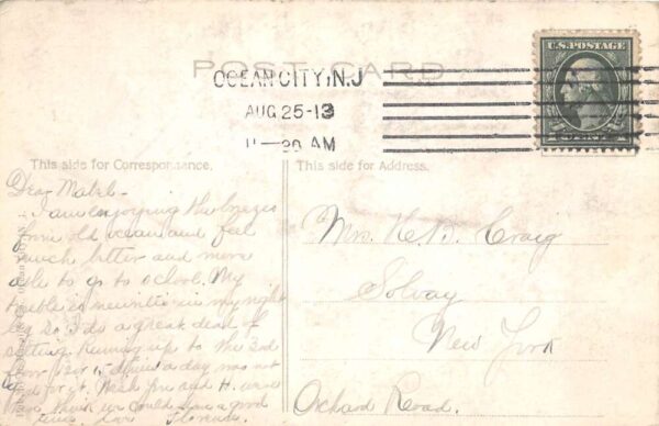 Ocean City New Jersey Shipwreck Sindia 1903 October Storm Postcard AA90829 - Image 2