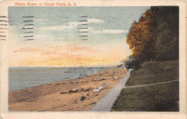 Great Neck Long Island New York Shore Scene Vintage Postcard AA90832