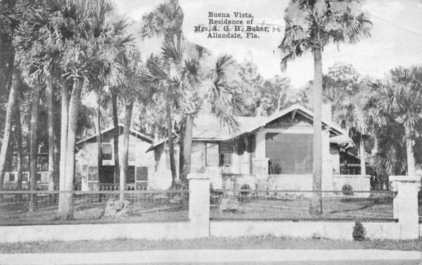 Allandale Florida Buena Vista Baker Residence Vintage Postcard AA90834