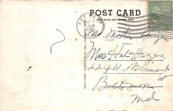 Key West Florida Coral Hotel Apartments Vintage Postcard AA90837 - Image 2