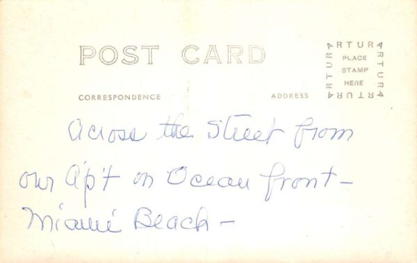 Miami Beach Florida Ocean Front view Real Photo Vintage Postcard AA90842 - Image 2