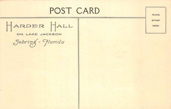 Sebring Florida Harder Hall East Front Exterior from Ocean Postcard AA90850 - Image 2