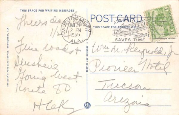 Montgomery Alabama Womens College Admin Bldg Vintage Postcard AA90851 - Image 2