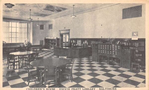 Baltimore Maryland Enoch Pratt Library Childrens Room Vintage Postcard AA90867