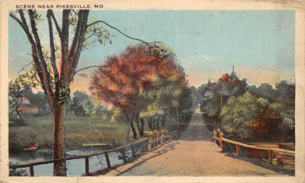 Pikesville Maryland Bridge Scenic View Vintage Postcard AA90869
