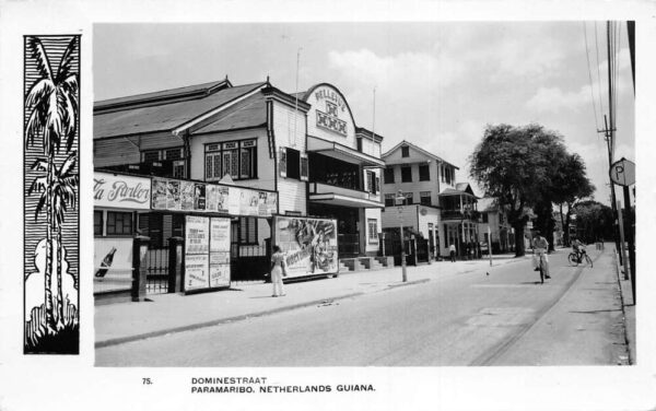 Paramaribo Netherlands Guiana Theatre Coke Sign Real Photo Postcard AA90876