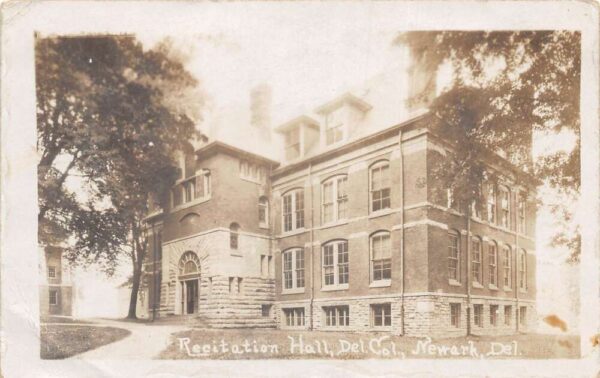 Newark Delaware College Recitation Hall Real Photo Postcard AA90881