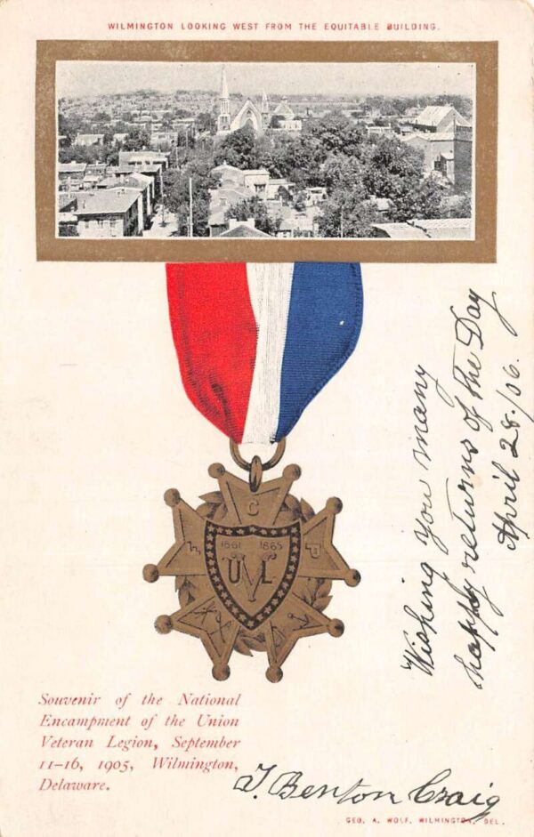Wilmington Delaware West from Equitable Bldg Union Veteran Legion PC AA90882
