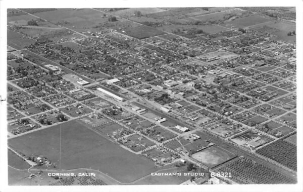 Corning California Aerial View Real Photo Vintage Postcard AA90890