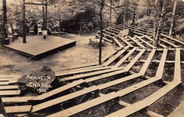 Achaela Pennsylvania Outdoor Chapel Real Photo Vintage Postcard AA90920