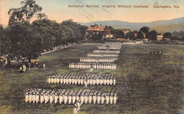 Lexington Virginia Military Institute Battalion Review Vintage Postcard AA90935