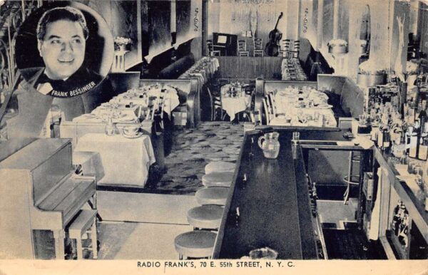 New York City Radio Frank's Restaurant Interior Vintage Postcard AA90947