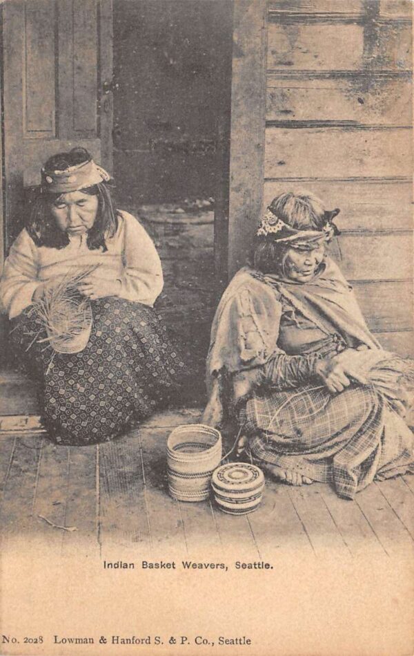 Seattle Washington Indian Basket Weavers Vintage Postcard AA90981