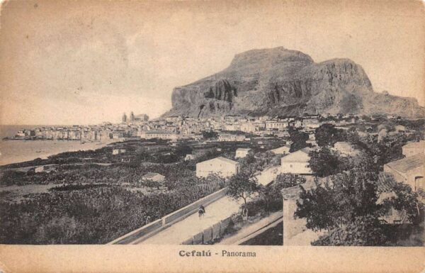 Cefalu Italy Panorama Scenic View Vintage Postcard AA90985