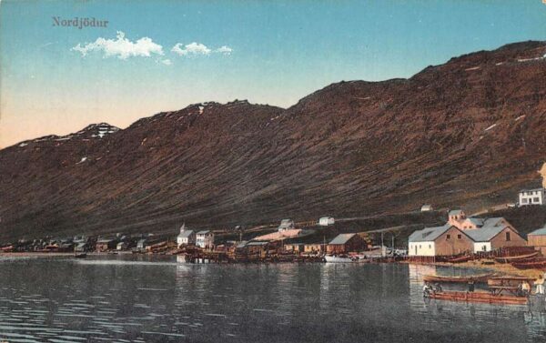 Nordjodur Norway Harbor Scene Wharfs Vintage Postcard AA91004