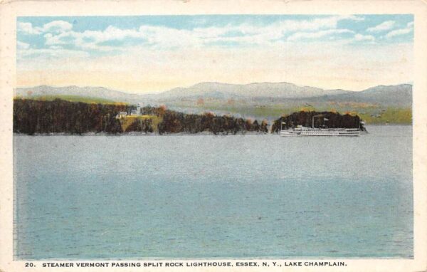 Essex New York Lake Champlain Steamer Vermont Split Rock Lighthouse PC AA91073