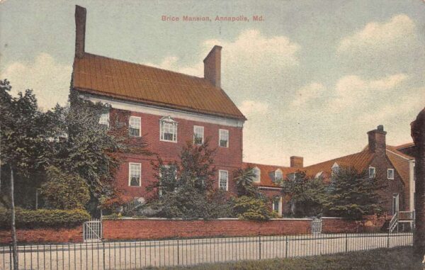 Annapolis Maryland Brice Mansion Vintage Postcard AA91082