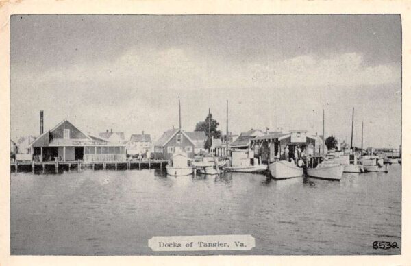 Tangier Virginia Harbor View Docks Vintage Postcard AA91085