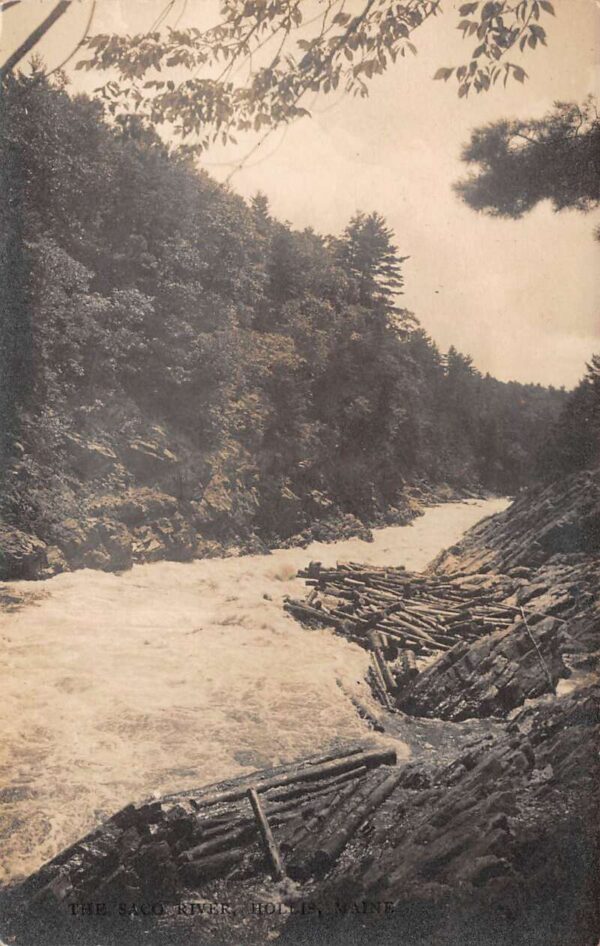 Hollins Maine The Saco River Scenic View Real Photo Postcard AA91087