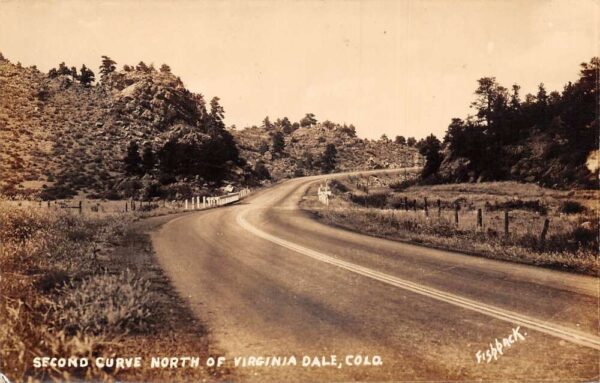 Virginia Dale Colorado Second Curve Street Scene Real Photo Postcard AA91094