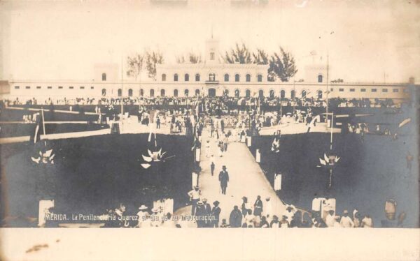 Merida Mexico Juarez Penitentiary Inauguration Day Real Photo Postcard AA91103
