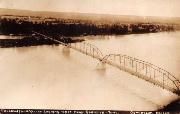 Glendive Montana Yellowstone Valley Bridge Real Photo Postcard AA91119