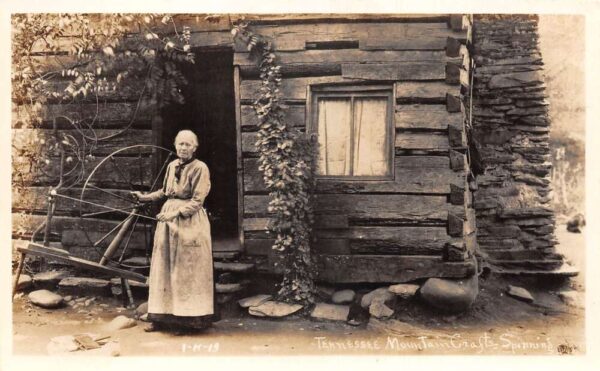 Tennessee Mountain Crafts Spinning Wheel Real Photo Vintage Postcard AA91128