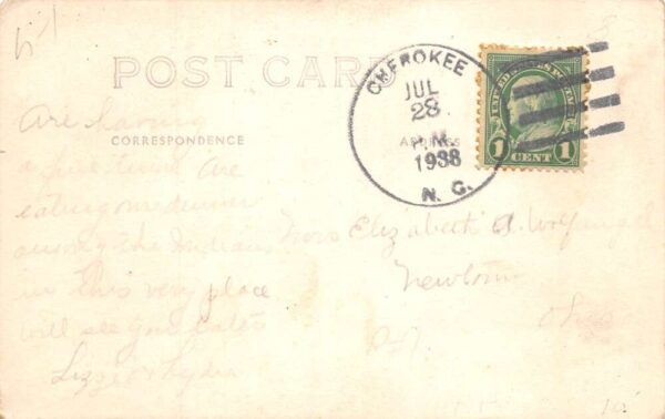 Cherokee North Carolina Cherokee Lodge Restaurant Real Photo Postcard AA91130 - Image 2