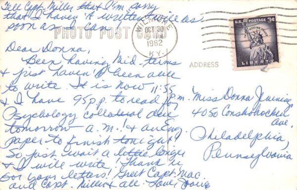 Wilmore Kentucky Asbury College Morrison Library Real Photo Postcard AA91131 - Image 2