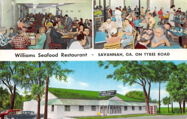 Savannah Georgia Williams Seafood Restaurant Vintage Postcard AA91137