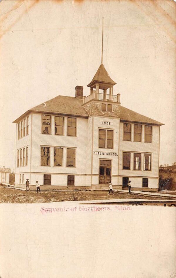 Northome Minnesota Public School Real Photo Vintage Postcard AA91150